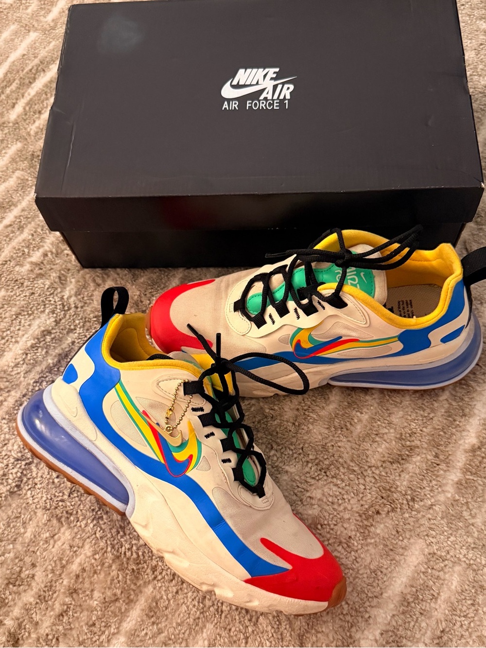 Nike Air Max 270 React 'Legend of Her' CT1634-100 NWOT Colorful Running Exercise